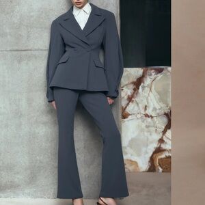 NWT. Marion Fit And Flare Pant - Charcoal Shadow